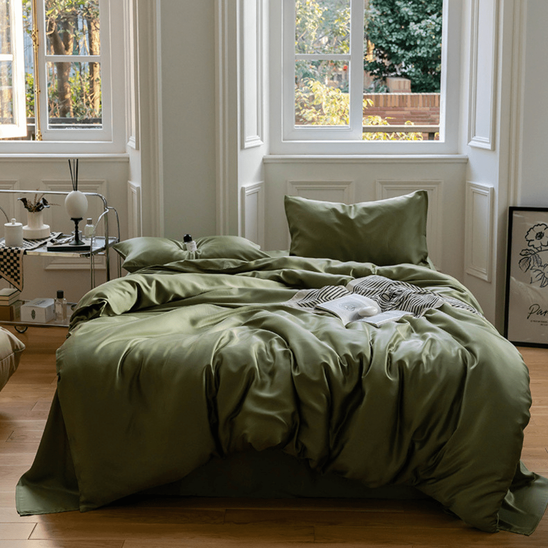 NOMA Lyocell Bettwäsche Set – Salbeigrün – 100% Lyocell, Kühlend & Hypoallergen